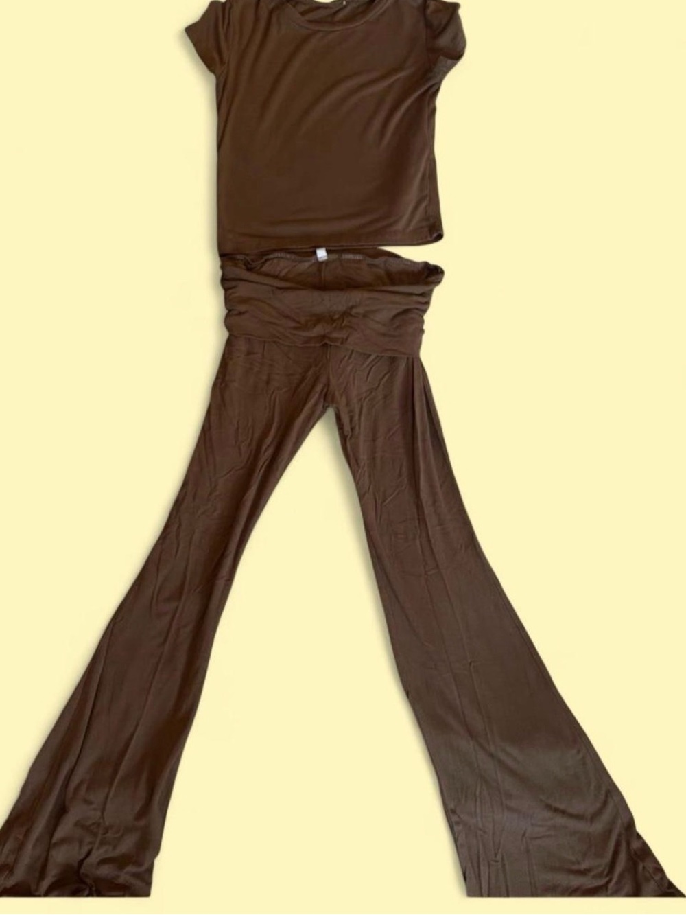 Brown High-Waist Flared Yoga Pants - Women Pants & Jumpsuits